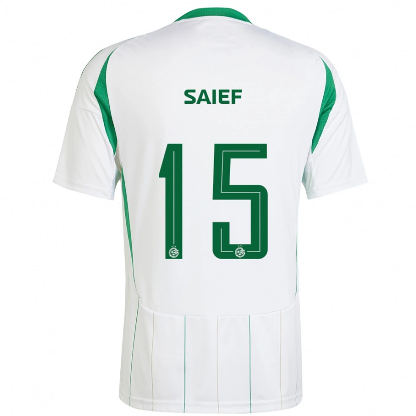 Danxen Barn Kenny Saief #15 Vit Grön Bortatröja Matchtröjor 2024/25 Tröjor T-Tröja