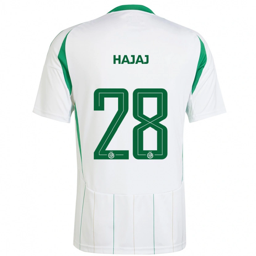 Danxen Barn Ilay Hajaj #28 Vit Grön Bortatröja Matchtröjor 2024/25 Tröjor T-Tröja
