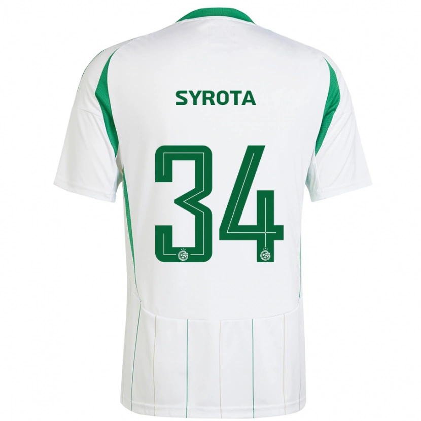 Danxen Barn Oleksandr Syrota #34 Vit Grön Bortatröja Matchtröjor 2024/25 Tröjor T-Tröja