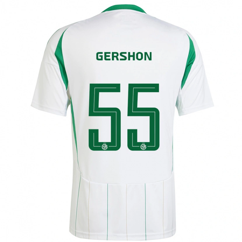 Danxen Barn Rami Gershon #55 Vit Grön Bortatröja Matchtröjor 2024/25 Tröjor T-Tröja