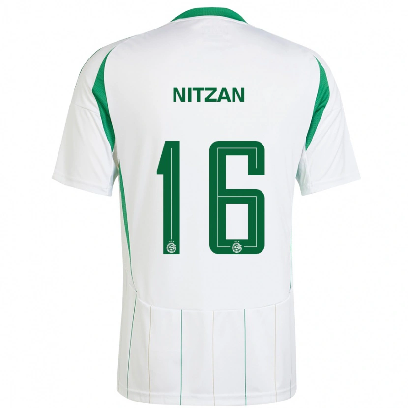 Danxen Barn Itamar Nitzan #16 Vit Grön Bortatröja Matchtröjor 2024/25 Tröjor T-Tröja
