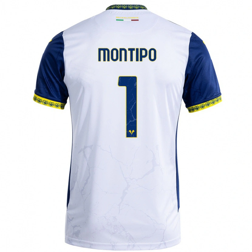 Danxen Barn Lorenzo Montipò #1 Vit Blå Bortatröja Matchtröjor 2024/25 Tröjor T-Tröja