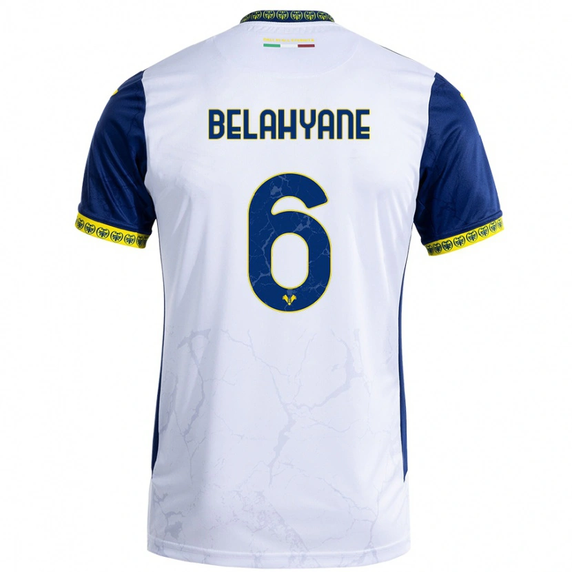Danxen Barn Reda Belahyane #6 Vit Blå Bortatröja Matchtröjor 2024/25 Tröjor T-Tröja