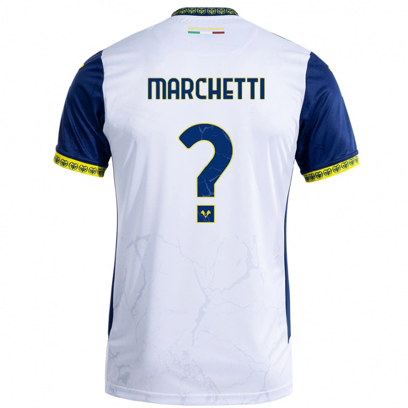 Danxen Barn Nicolò Marchetti #0 Vit Blå Bortatröja Matchtröjor 2024/25 Tröjor T-Tröja
