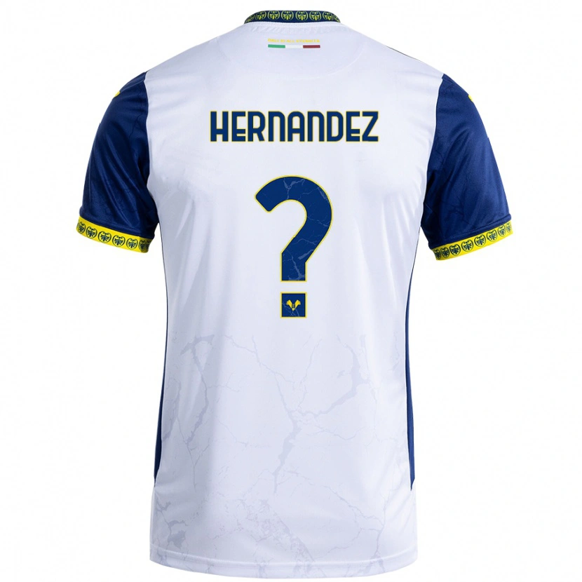 Danxen Barn Joaquin Hernandez #0 Vit Blå Bortatröja Matchtröjor 2024/25 Tröjor T-Tröja
