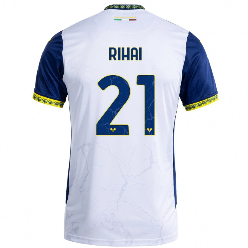 Danxen Barn Aiman Rihai #21 Vit Blå Bortatröja Matchtröjor 2024/25 Tröjor T-Tröja