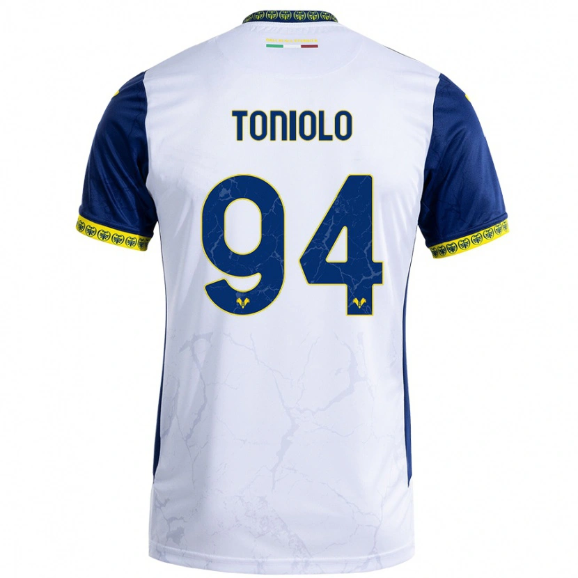 Danxen Barn Giacomo Toniolo #94 Vit Blå Bortatröja Matchtröjor 2024/25 Tröjor T-Tröja