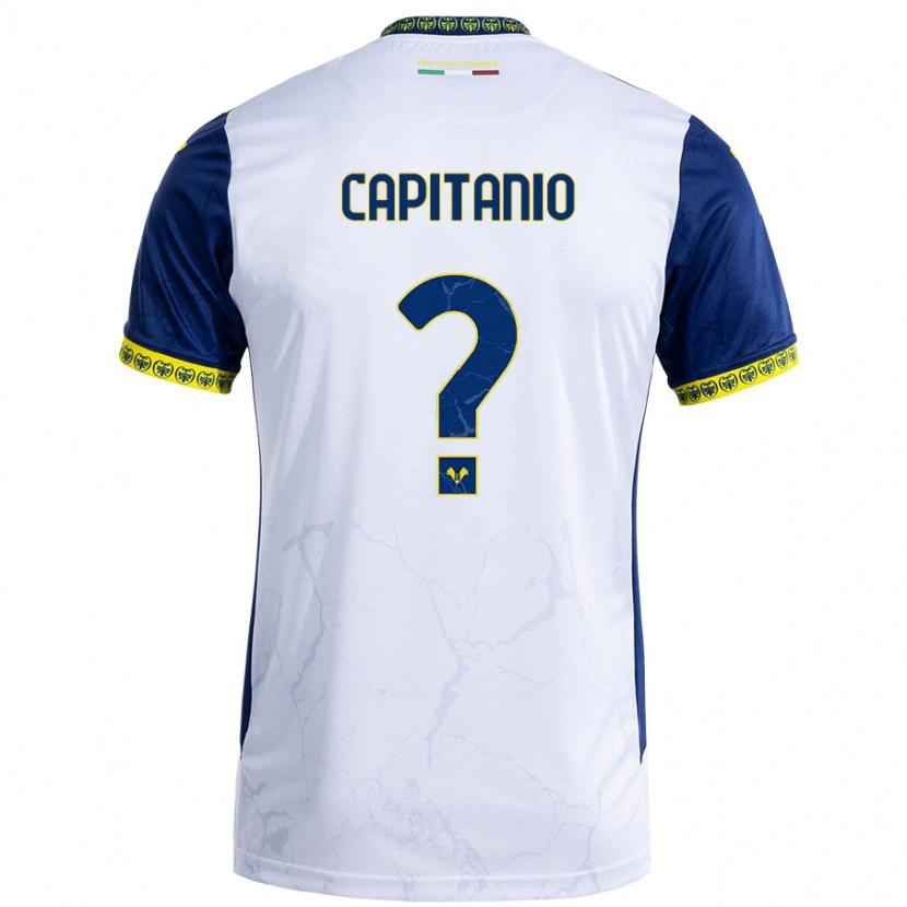 Danxen Barn Alex Capitanio #0 Vit Blå Bortatröja Matchtröjor 2024/25 Tröjor T-Tröja