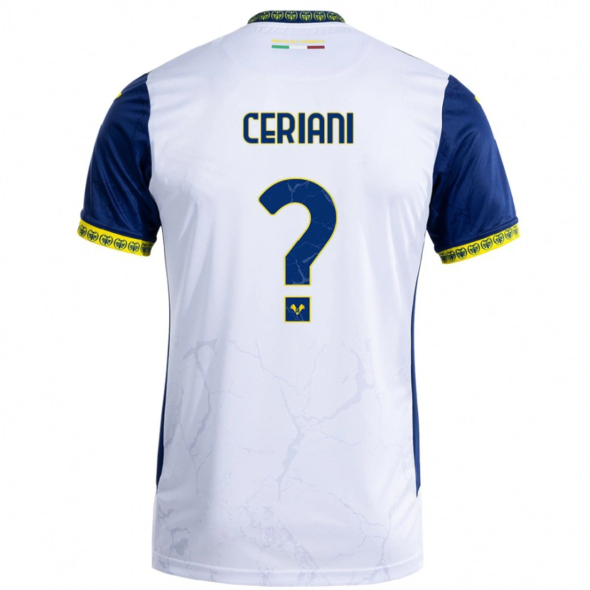 Danxen Barn Filippo Ceriani #0 Vit Blå Bortatröja Matchtröjor 2024/25 Tröjor T-Tröja