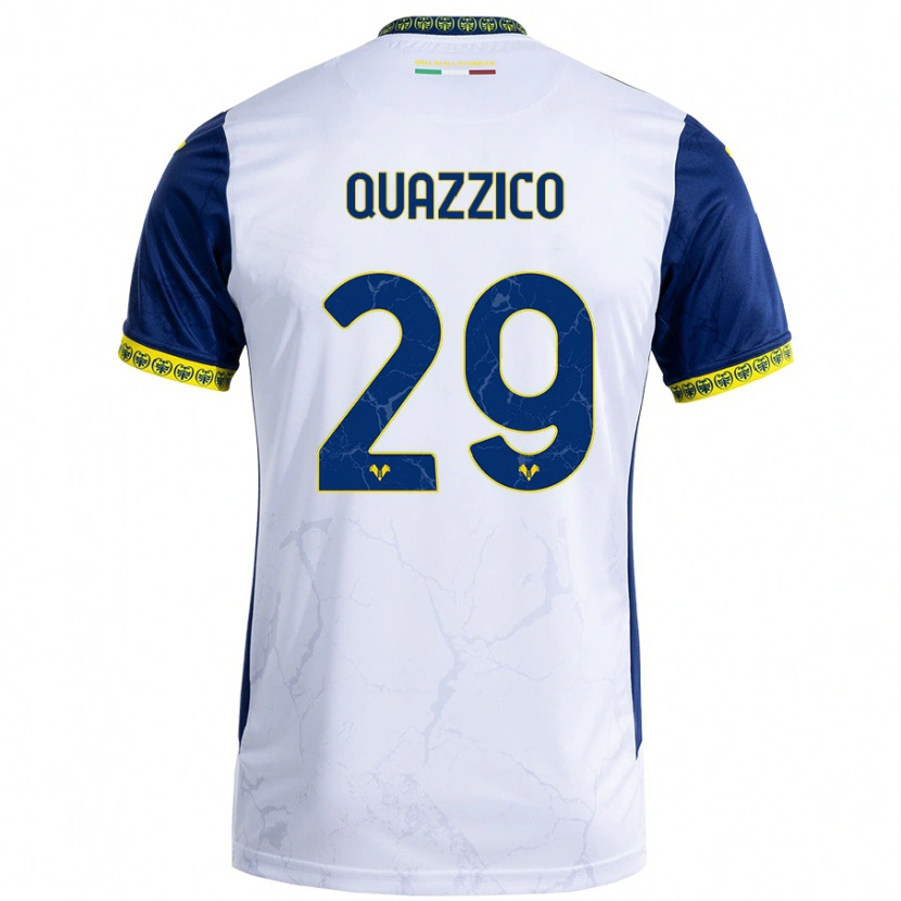 Danxen Barn Francesca Quazzico #29 Vit Blå Bortatröja Matchtröjor 2024/25 Tröjor T-Tröja