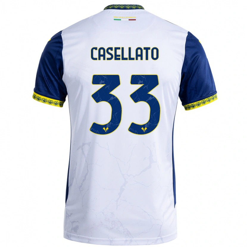 Danxen Barn Elisa Casellato #33 Vit Blå Bortatröja Matchtröjor 2024/25 Tröjor T-Tröja
