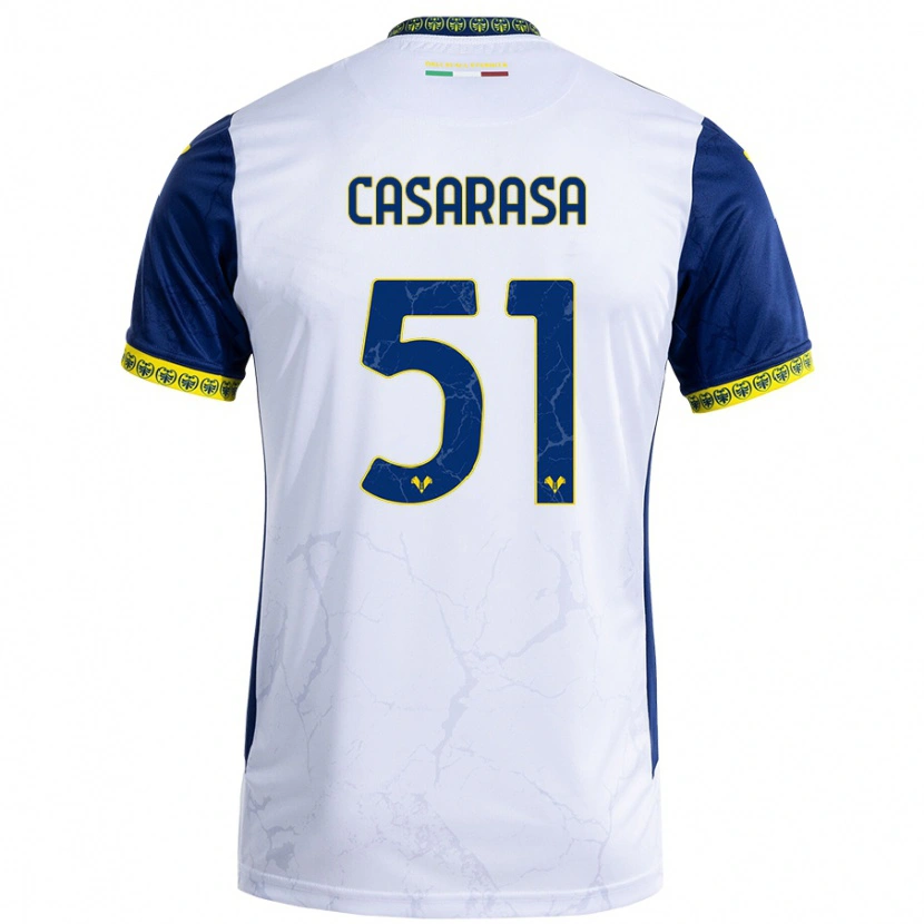 Danxen Barn Asia Casarasa #51 Vit Blå Bortatröja Matchtröjor 2024/25 Tröjor T-Tröja