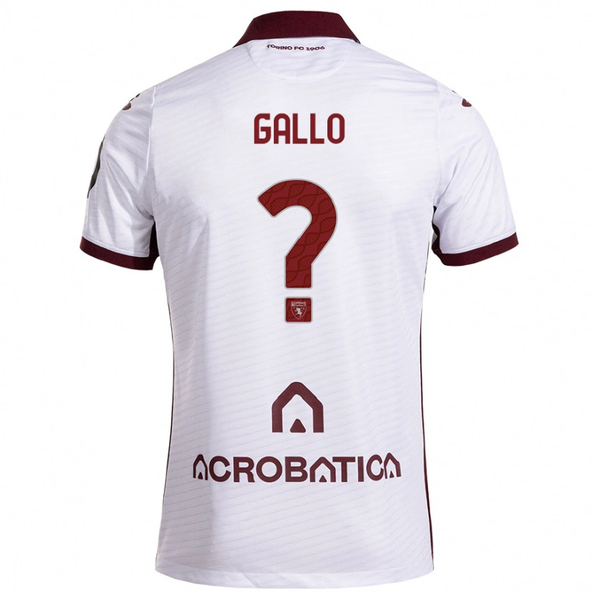 Danxen Barn Tommaso Gallo #0 Vit Rödbrun Bortatröja Matchtröjor 2024/25 Tröjor T-Tröja