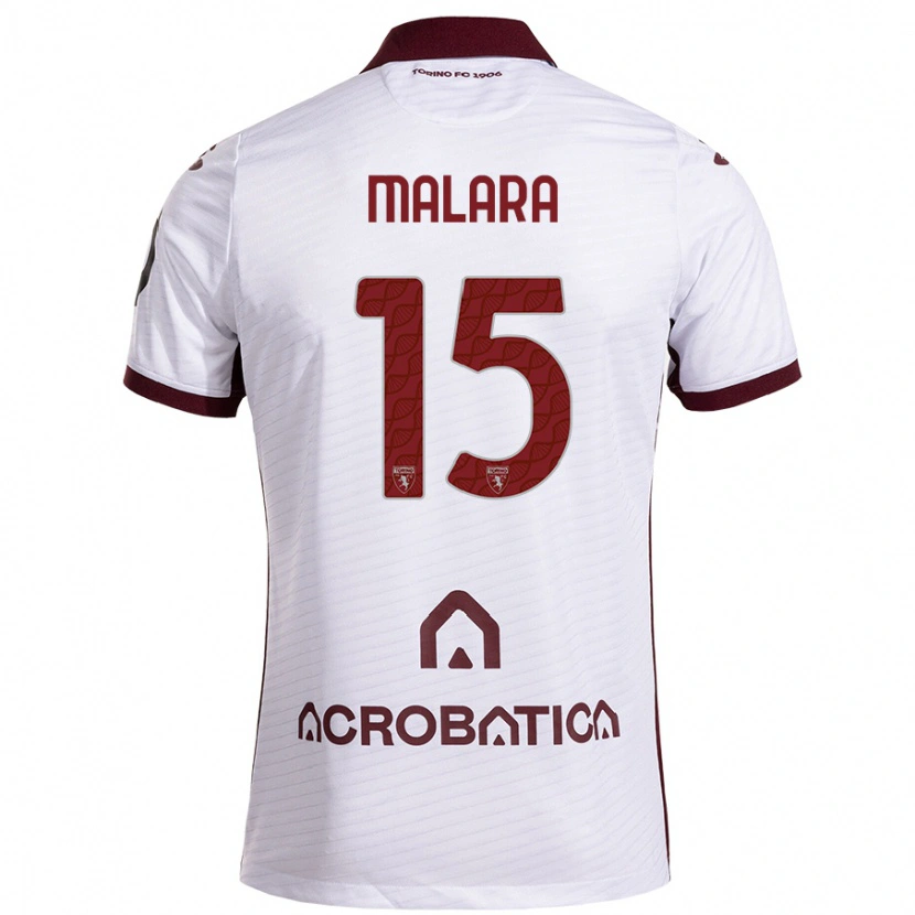 Danxen Barn Sara Malara #15 Vit Rödbrun Bortatröja Matchtröjor 2024/25 Tröjor T-Tröja