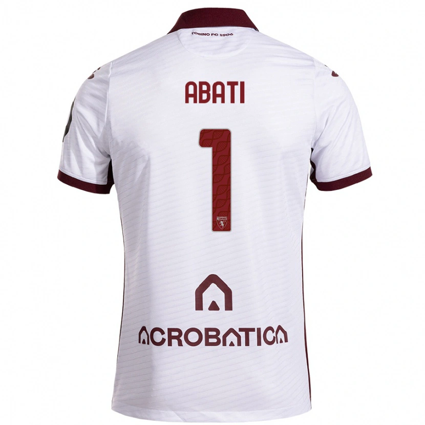 Danxen Barn Lorenzo Abati #1 Vit Rödbrun Bortatröja Matchtröjor 2024/25 Tröjor T-Tröja