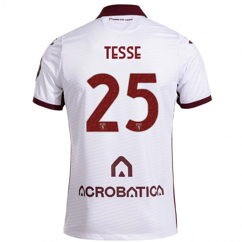 Danxen Barn Manuela Tesse #25 Vit Rödbrun Bortatröja Matchtröjor 2024/25 Tröjor T-Tröja