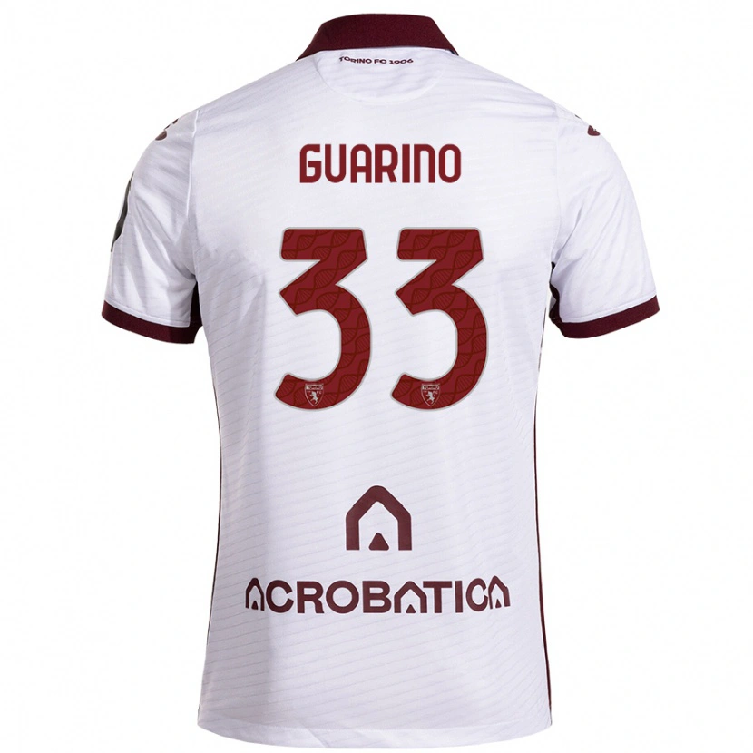 Danxen Barn Rita Guarino #33 Vit Rödbrun Bortatröja Matchtröjor 2024/25 Tröjor T-Tröja