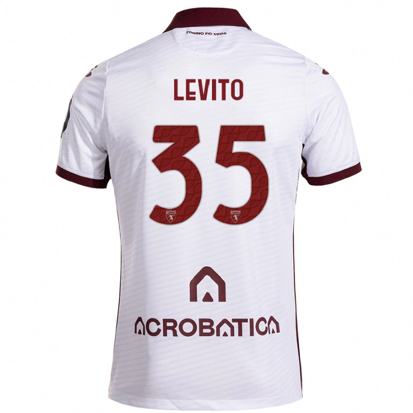 Danxen Barn Isabeau Levito #35 Vit Rödbrun Bortatröja Matchtröjor 2024/25 Tröjor T-Tröja