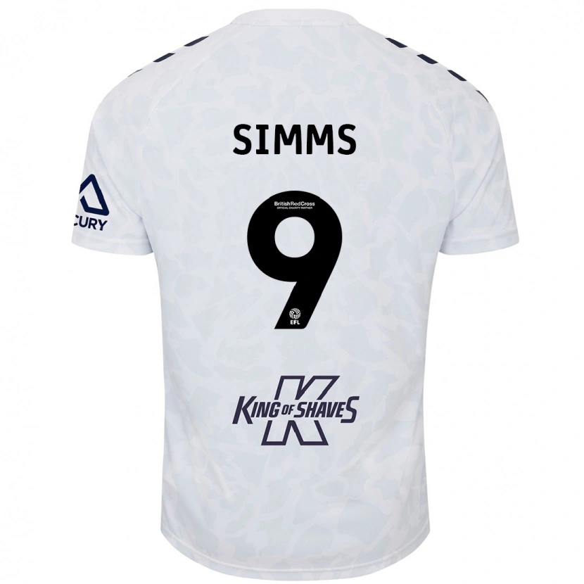 Danxen Barn Ellis Simms #9 Vit Bortatröja Matchtröjor 2024/25 Tröjor T-Tröja