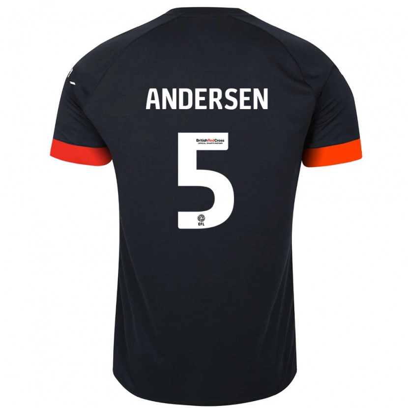 Danxen Barn Mads Andersen #5 Svart Orange Bortatröja Matchtröjor 2024/25 Tröjor T-Tröja