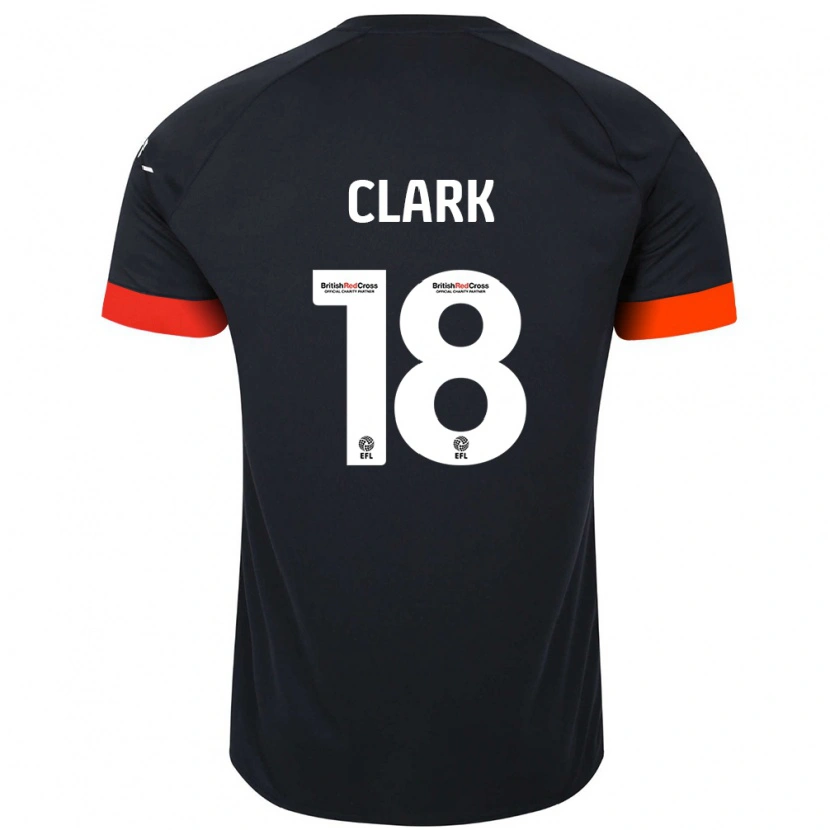 Danxen Barn Jordan Clark #18 Svart Orange Bortatröja Matchtröjor 2024/25 Tröjor T-Tröja