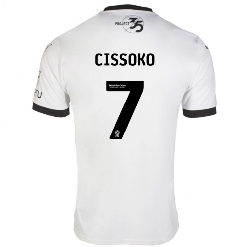 Danxen Barn Ibrahim Cissoko #7 Vit Svart Bortatröja Matchtröjor 2024/25 Tröjor T-Tröja