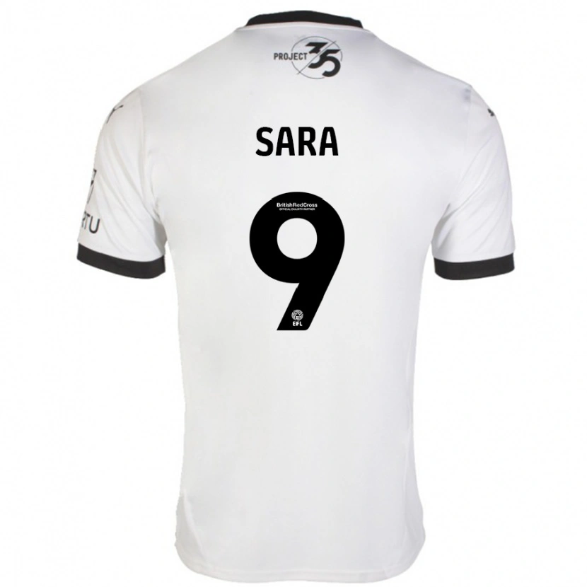 Danxen Barn Ellie Sara #9 Vit Svart Bortatröja Matchtröjor 2024/25 Tröjor T-Tröja