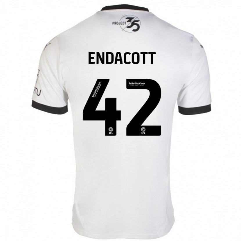 Danxen Barn Jack Endacott #42 Vit Svart Bortatröja Matchtröjor 2024/25 Tröjor T-Tröja