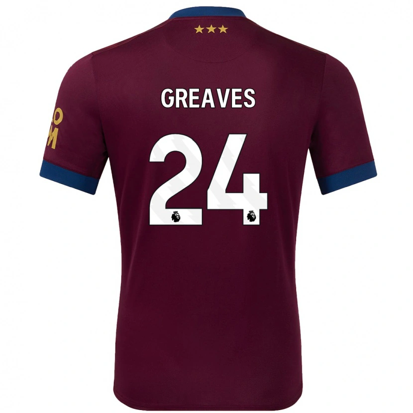 Danxen Barn Jacob Greaves #24 Brun Bortatröja Matchtröjor 2024/25 Tröjor T-Tröja