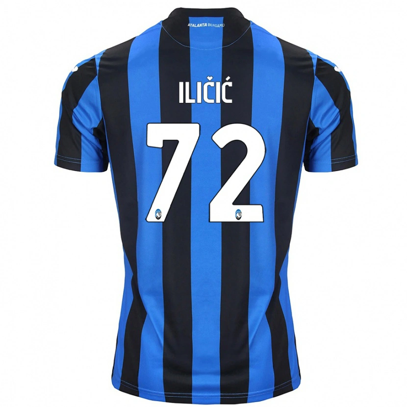 Danxen Män Josip Ilicic #72 Blå Svart Hemmatröja Matchtröjor 2024/25 Tröjor T-Tröja