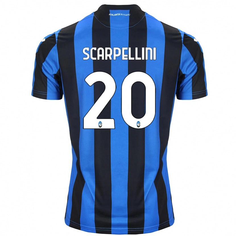 Danxen Män Andrea Scarpellini #20 Blå Svart Hemmatröja Matchtröjor 2024/25 Tröjor T-Tröja