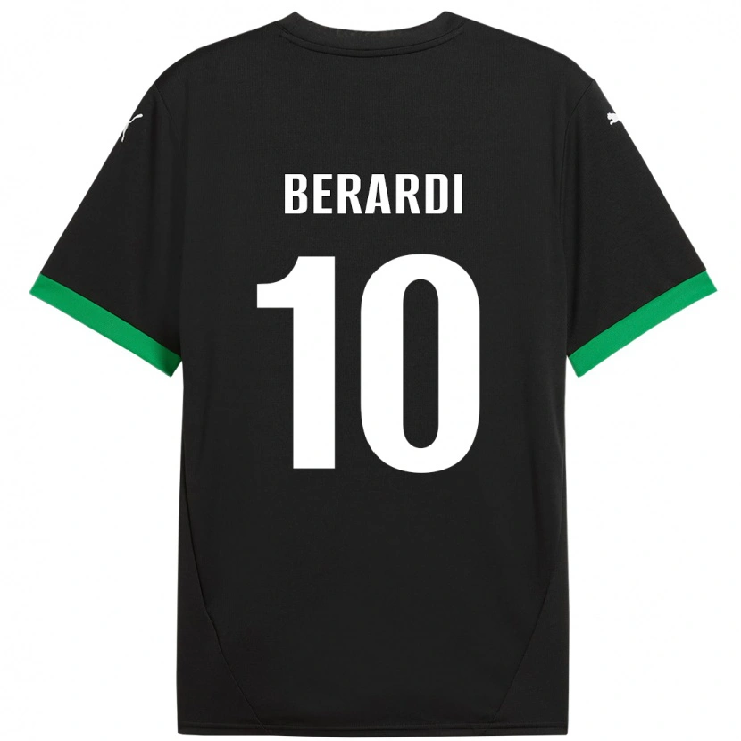 Danxen Män Domenico Berardi #10 Svart Mörkgrön Hemmatröja Matchtröjor 2024/25 Tröjor T-Tröja