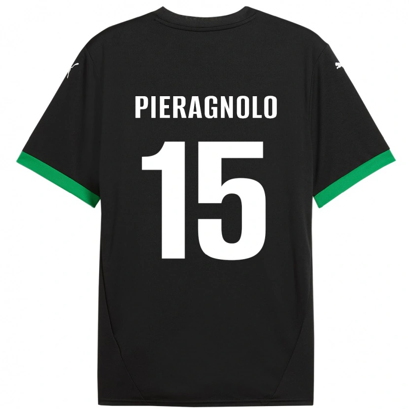 Danxen Män Edoardo Pieragnolo #15 Svart Mörkgrön Hemmatröja Matchtröjor 2024/25 Tröjor T-Tröja