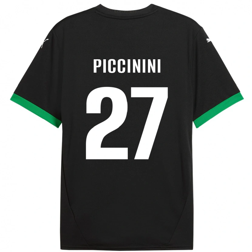 Danxen Män Stefano Piccinini #27 Svart Mörkgrön Hemmatröja Matchtröjor 2024/25 Tröjor T-Tröja