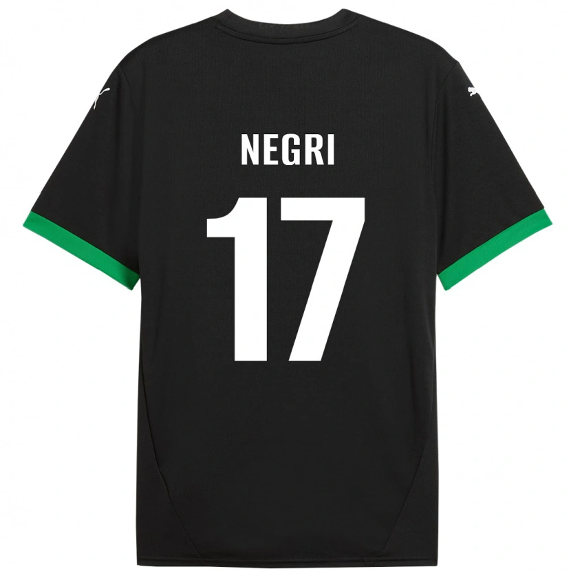Danxen Män Gabriele Negri #17 Svart Mörkgrön Hemmatröja Matchtröjor 2024/25 Tröjor T-Tröja