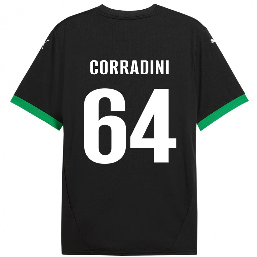 Danxen Män Francesco Corradini #64 Svart Mörkgrön Hemmatröja Matchtröjor 2024/25 Tröjor T-Tröja