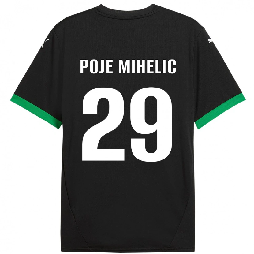 Danxen Män Naja Poje Mihelič #29 Svart Mörkgrön Hemmatröja Matchtröjor 2024/25 Tröjor T-Tröja