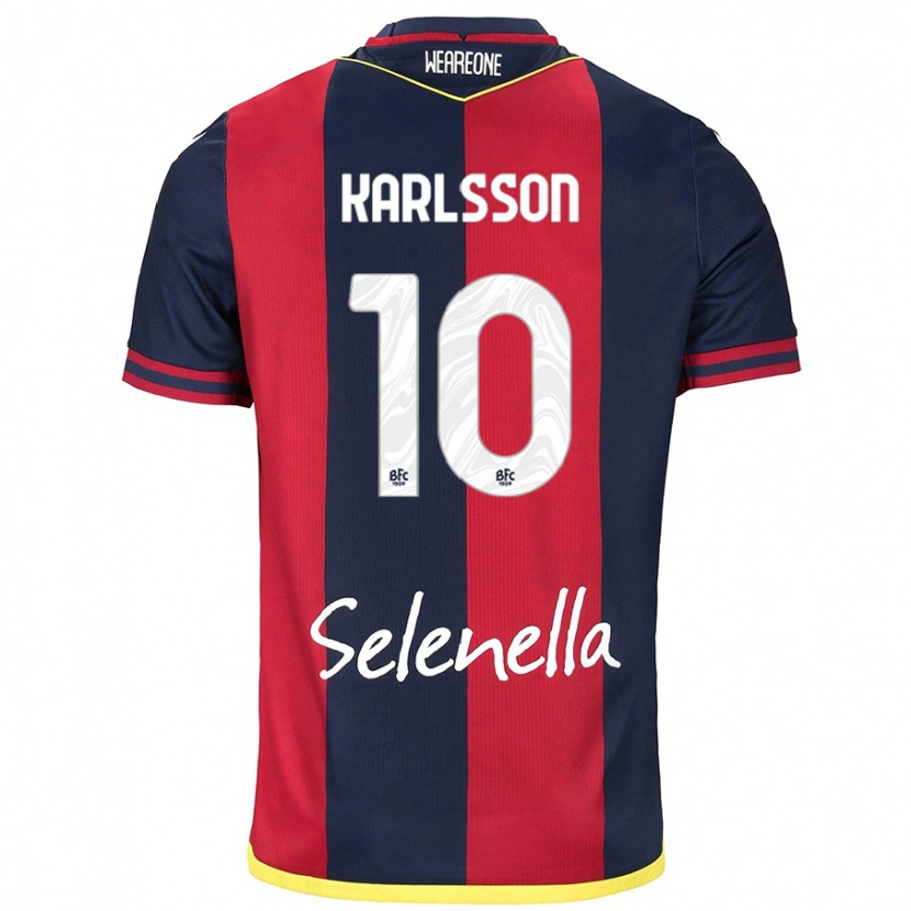 Danxen Män Jesper Karlsson #10 Röd Kungsblå Hemmatröja Matchtröjor 2024/25 Tröjor T-Tröja