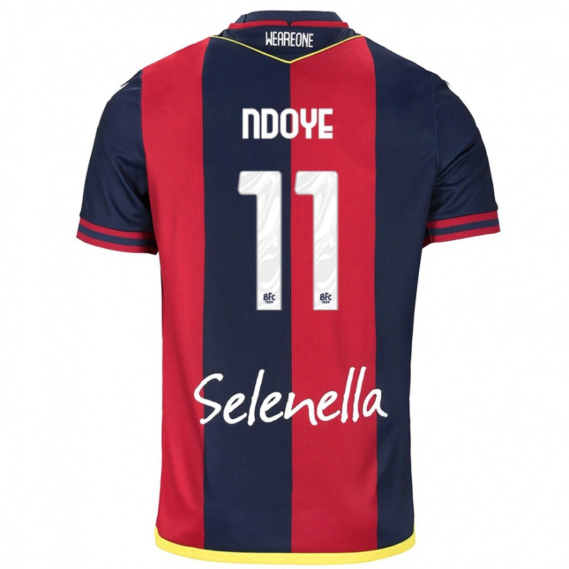 Danxen Män Dan Ndoye #11 Röd Kungsblå Hemmatröja Matchtröjor 2024/25 Tröjor T-Tröja