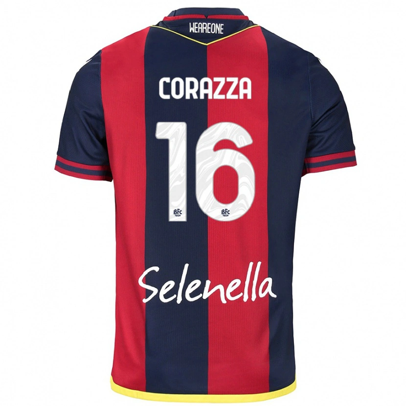 Danxen Män Tommaso Corazza #16 Röd Kungsblå Hemmatröja Matchtröjor 2024/25 Tröjor T-Tröja
