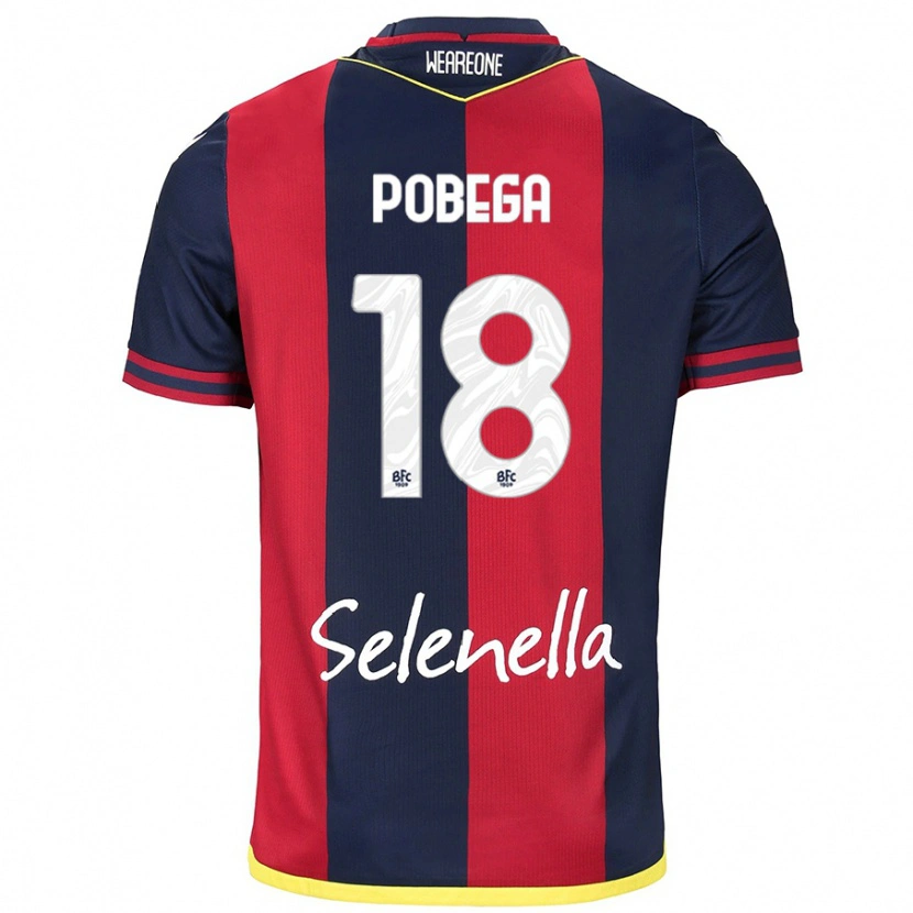 Danxen Män Tommaso Pobega #18 Röd Kungsblå Hemmatröja Matchtröjor 2024/25 Tröjor T-Tröja