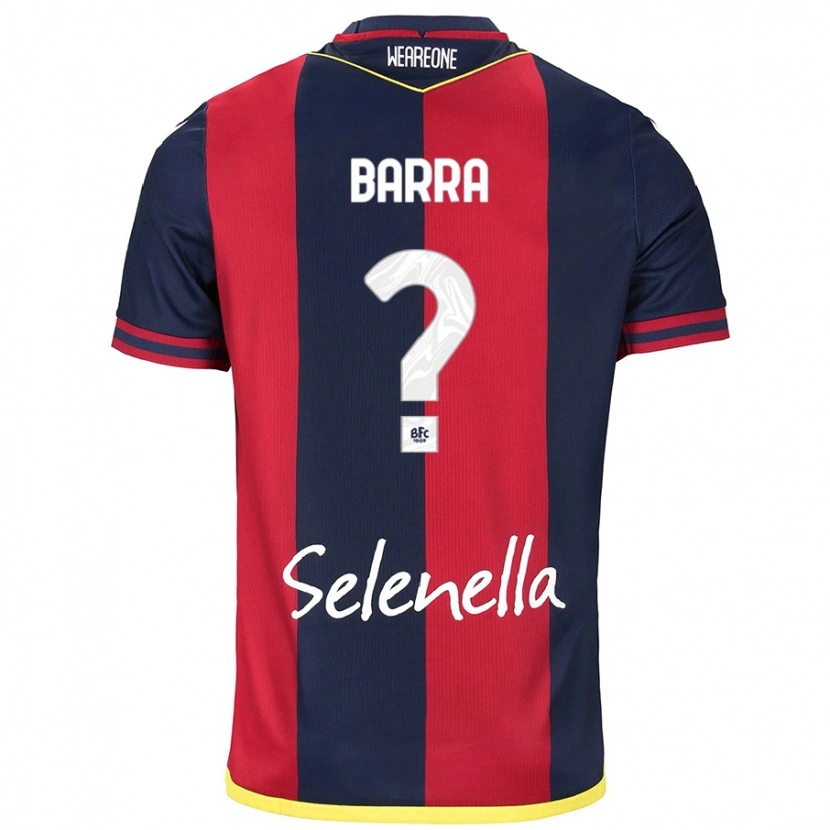 Danxen Män Edoardo Barra #0 Röd Kungsblå Hemmatröja Matchtröjor 2024/25 Tröjor T-Tröja