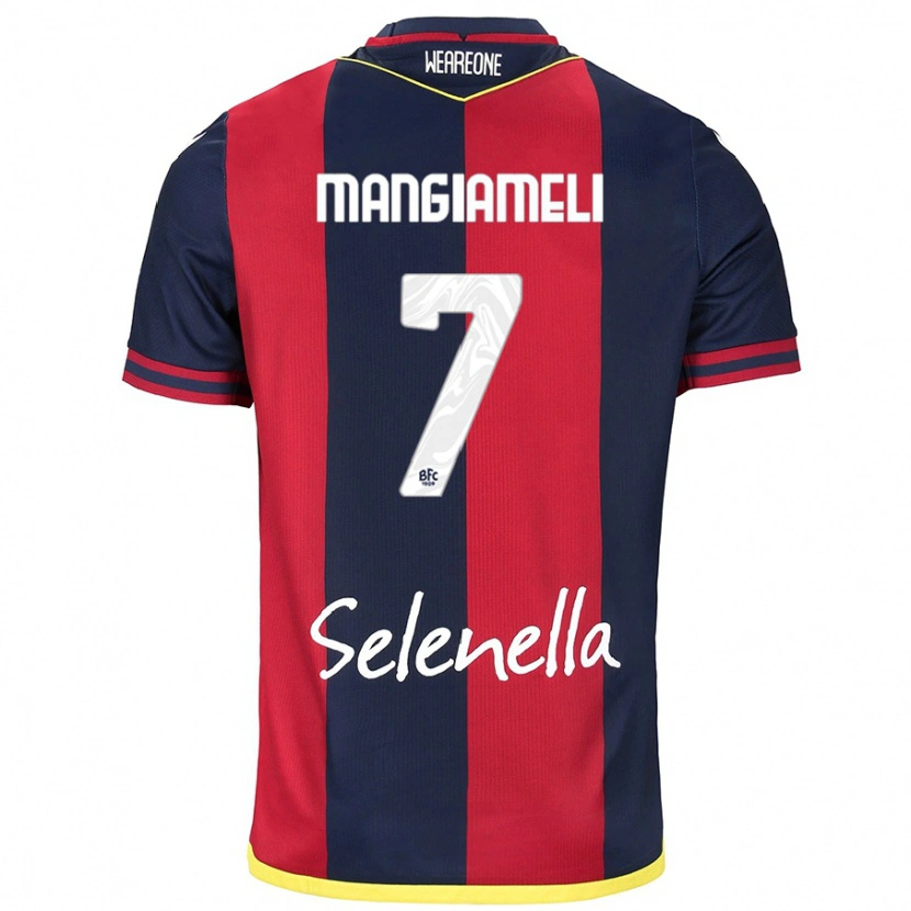 Danxen Män Federico Mangiameli #7 Röd Kungsblå Hemmatröja Matchtröjor 2024/25 Tröjor T-Tröja