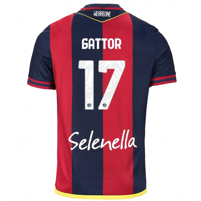 Danxen Män Gianluca Gattor #17 Röd Kungsblå Hemmatröja Matchtröjor 2024/25 Tröjor T-Tröja