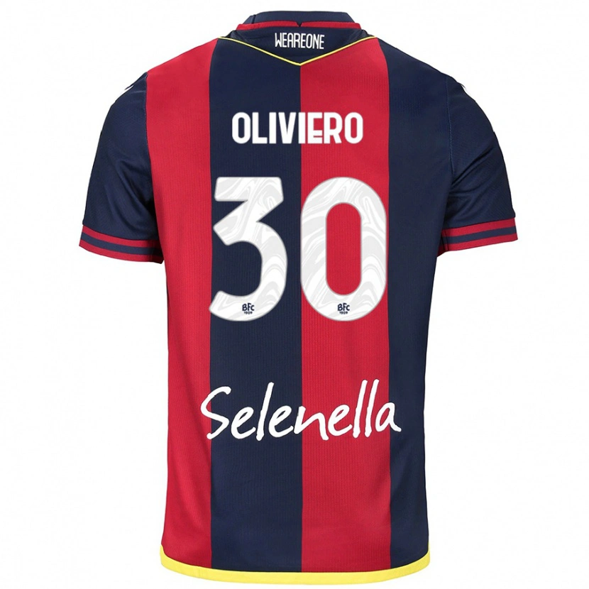 Danxen Män Andrea Oliviero #30 Röd Kungsblå Hemmatröja Matchtröjor 2024/25 Tröjor T-Tröja