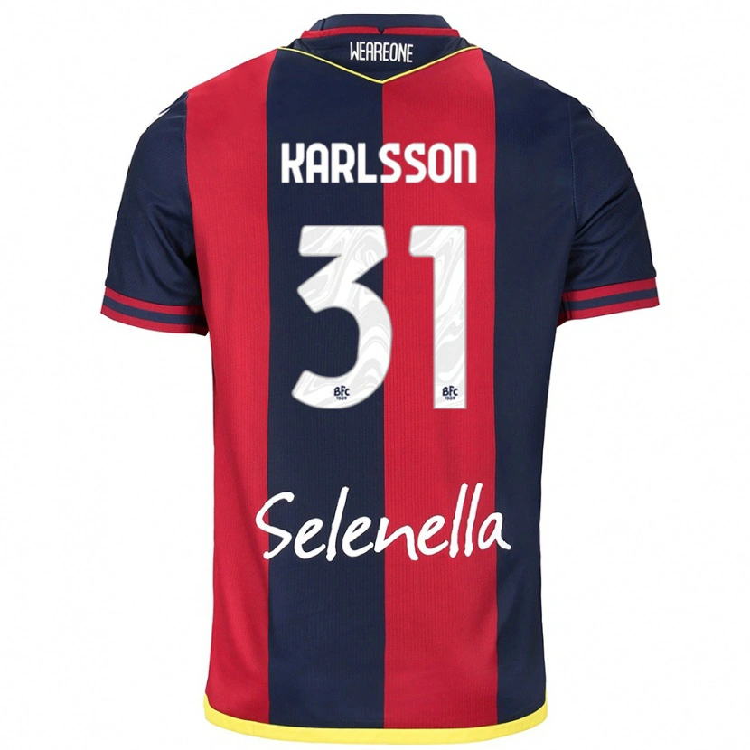 Danxen Män Kazper Karlsson #31 Röd Kungsblå Hemmatröja Matchtröjor 2024/25 Tröjor T-Tröja