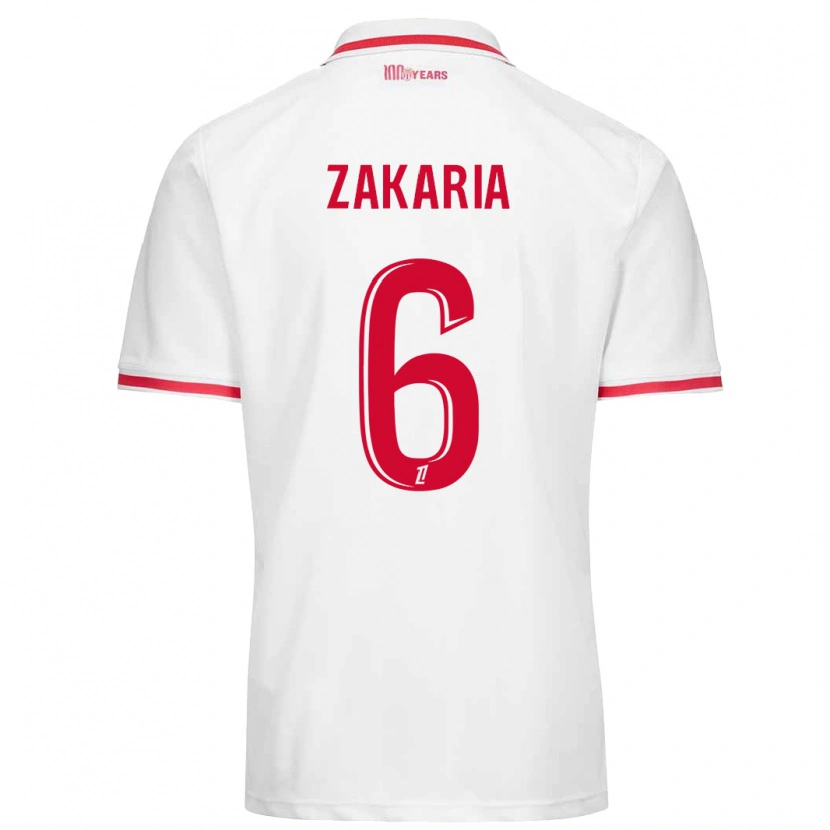 Danxen Män Denis Zakaria #6 Vit Röd Hemmatröja Matchtröjor 2024/25 Tröjor T-Tröja
