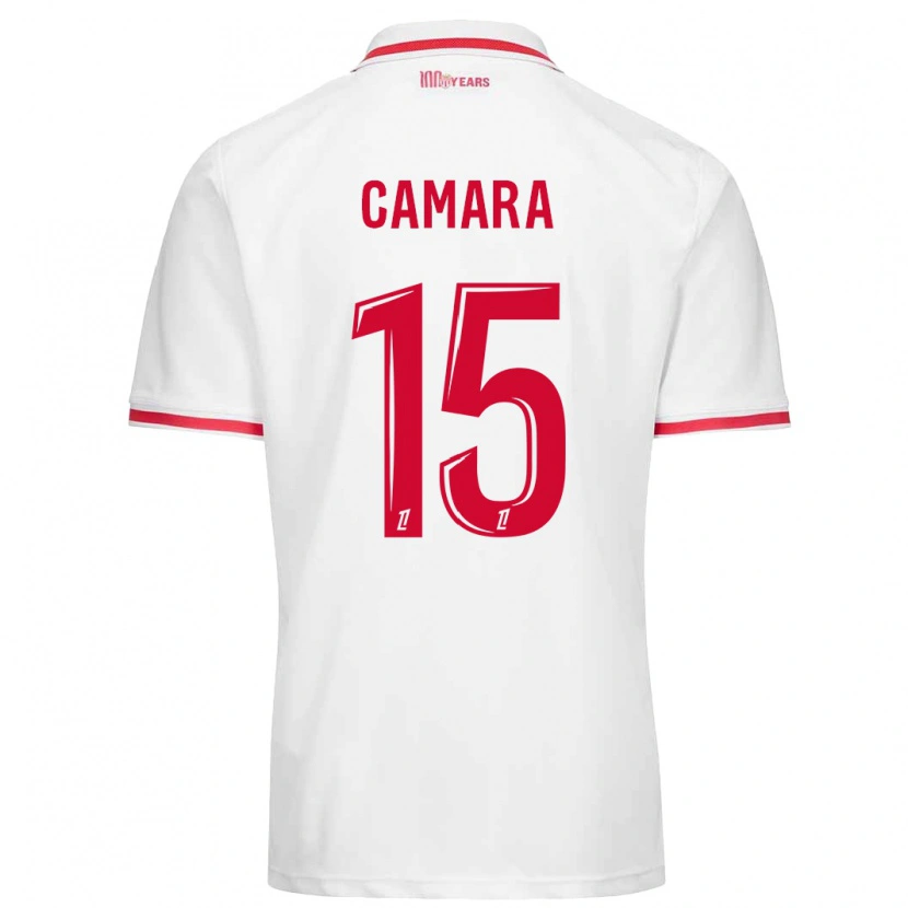 Danxen Män Lamine Camara #15 Vit Röd Hemmatröja Matchtröjor 2024/25 Tröjor T-Tröja