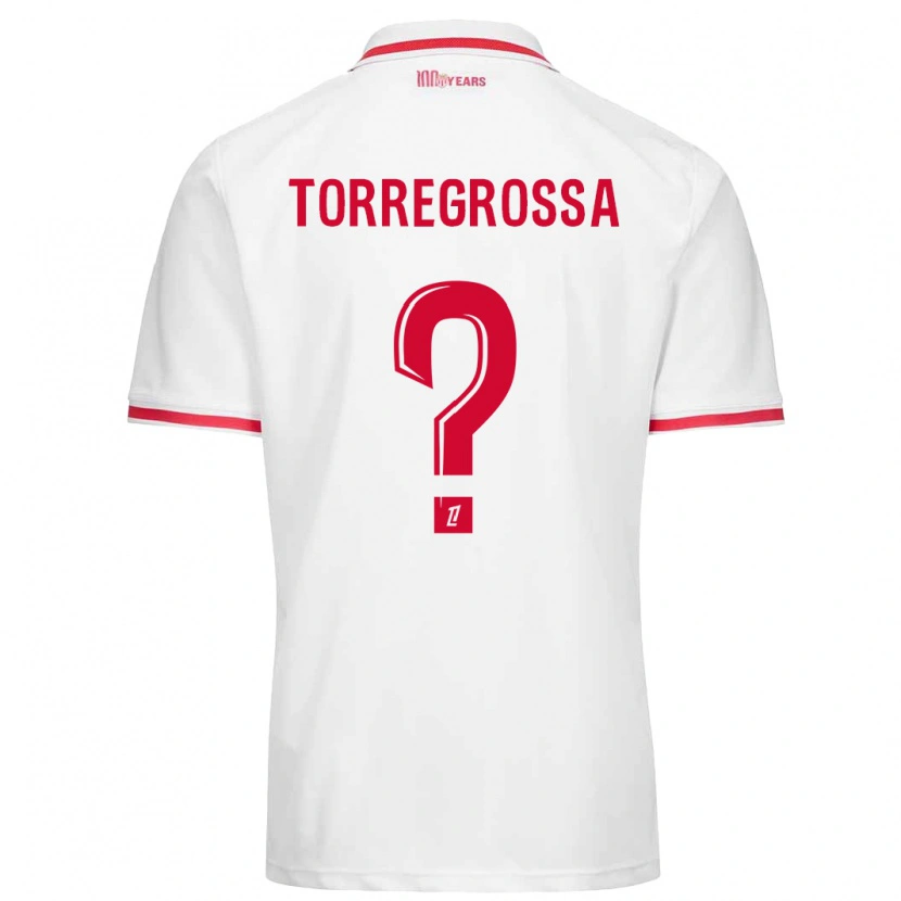 Danxen Män Hugo Torregrossa #0 Vit Röd Hemmatröja Matchtröjor 2024/25 Tröjor T-Tröja