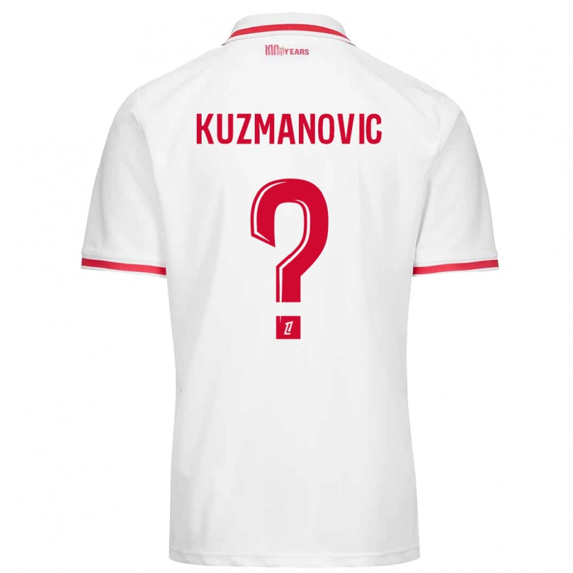 Danxen Män Dejan Kuzmanovic #0 Vit Röd Hemmatröja Matchtröjor 2024/25 Tröjor T-Tröja